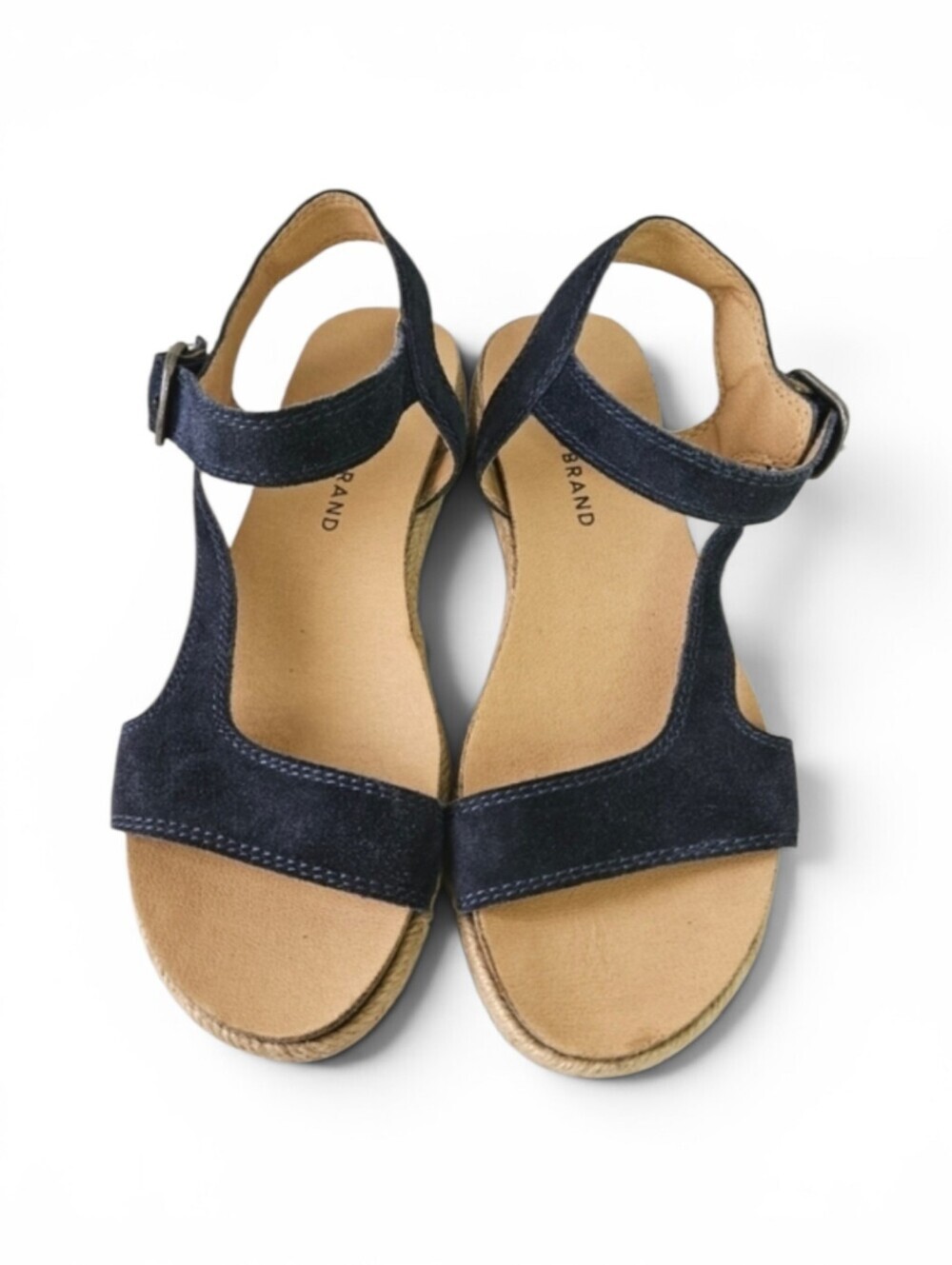 Lucky Brand Gabrien Espadrille Sandals Blue Tan Suede Size 6 - Picture 3 of 11